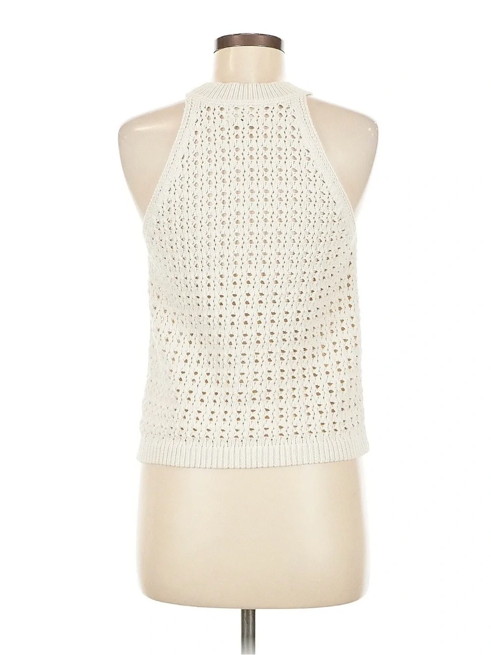 Universal Thread Cream Crochet Halo-Neck Tank Top Medium M - Picture 2 of 7